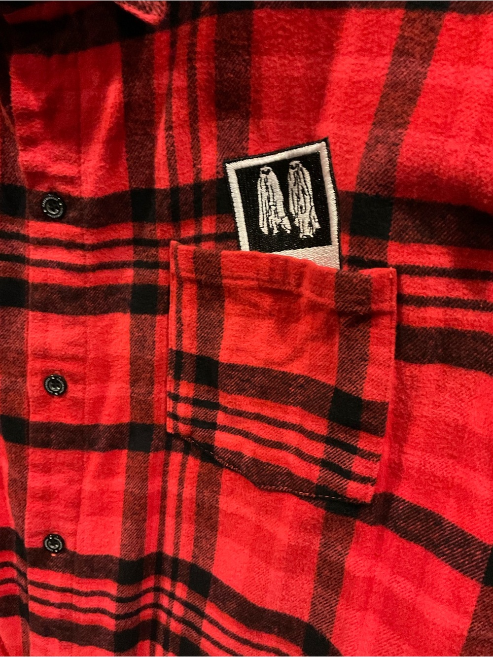 BEETLEJUICE x CAKEWORTHY - RARE LYDIA FLANNEL L/S Red&Black Flannel UNISEX 2XL - Picture 4 of 9